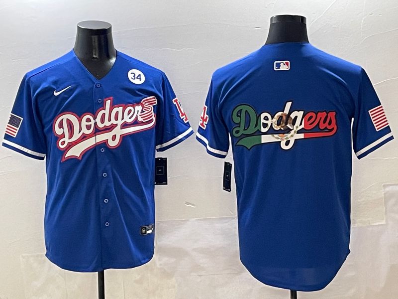 Men Los Angeles Dodgers Blank Blue Second generation Joint Name Nike 2025 MLB Jersey style 12->los angeles dodgers->MLB Jersey